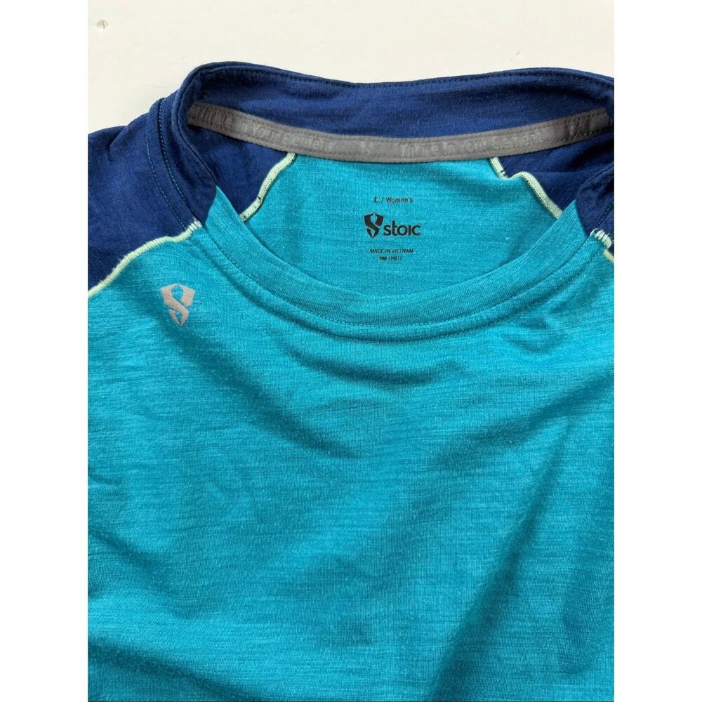 Stoic Merino Wool Base Layer Top Women’s Size Large Blue Long Sleeve Thumbholes - Picture 2 of 10